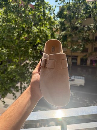 Birkenstock Boston Beige/Gris Talla 38