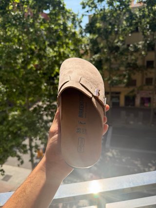 Birkenstock Boston Beige/Gris Talla 38