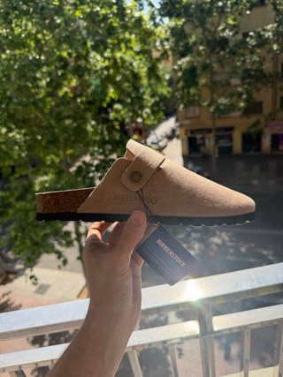 Birkenstock Boston Beige/Gris Talla 38