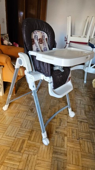 Trona bebé 5 alturas reclinable con bandeja