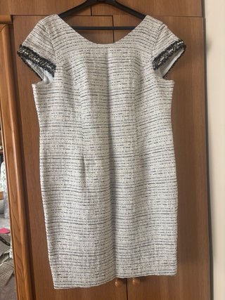 Chaqueta tweed blanca y negra Talla 50