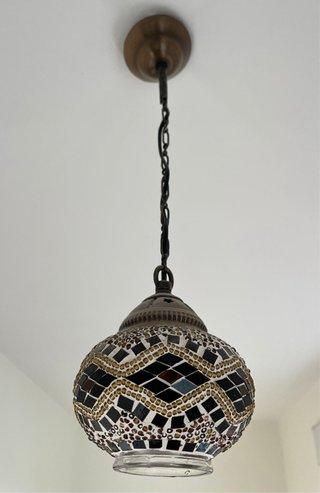 Lámpara colgante mosaico cristal y metal