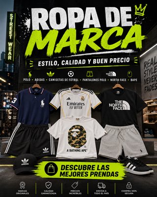 Lote Ropa Marca Adidas, BAPE, Polo, TNF