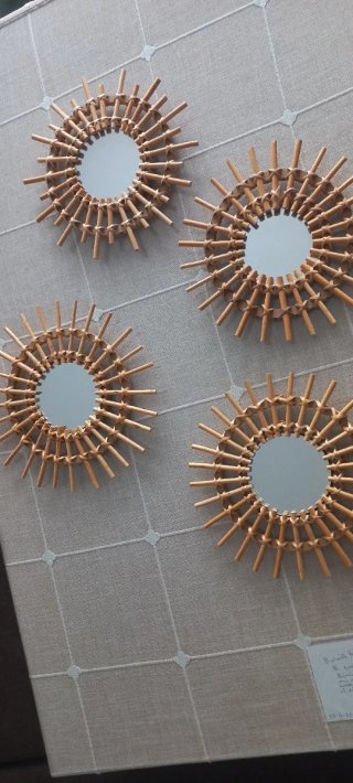 4 Quadri Decorativi Sole con Specchio