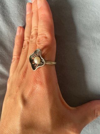 Anillo Plata Ley 925 Perla Natural