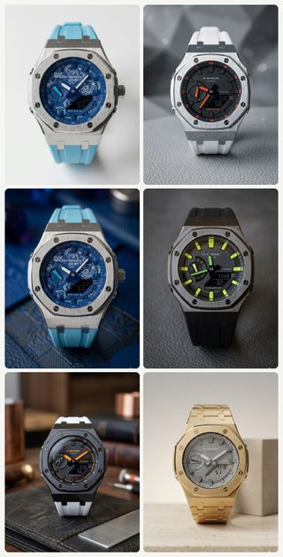Casio G-Shock GA-2100 MOD Plata/Turquesa