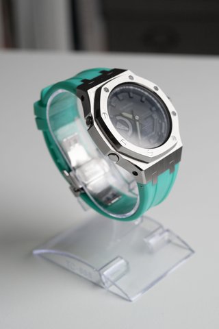 Casio G-Shock GA-2100 MOD Plata/Turquesa