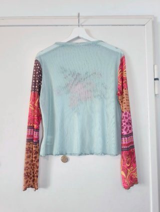 Camiseta de malla floral XL