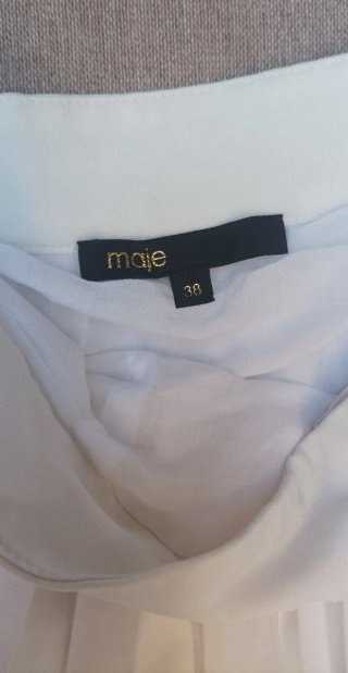 Falda midi plisada blanca roto Maje T.38