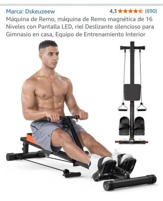 Máquina de remo negra y naranja