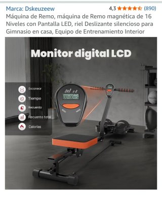 Máquina de remo negra y naranja