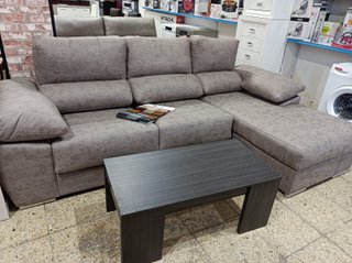 Sofá chaiselongue 300cm tela y cristal