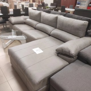Sofá chaiselongue 300cm tela y cristal