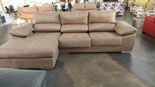 Sofá chaiselongue 300cm tela y cristal