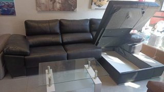 Sofá chaiselongue 300cm tela y cristal
