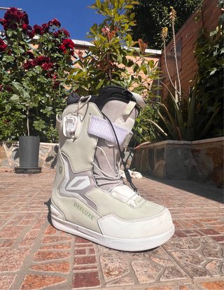 Botas Snowboard Mujer Deeluxe Blancas/Gris