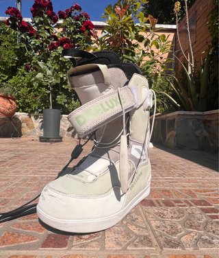 Botas Snowboard Mujer Deeluxe Blancas/Gris
