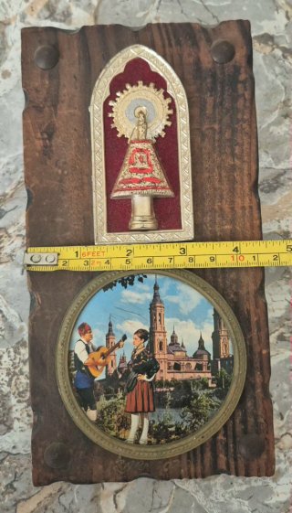 Souvenir Madera Aragón y Zaragoza Vintage