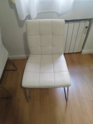 Juego de 2 Sillas Comedor Piel Sintética