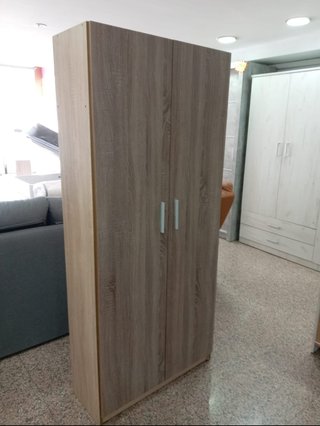 Armario Multiuso 2 Puertas Blanco y Madera