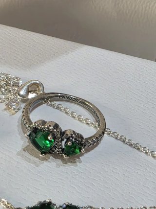 Conjunto Pandora Corazones Verdes
