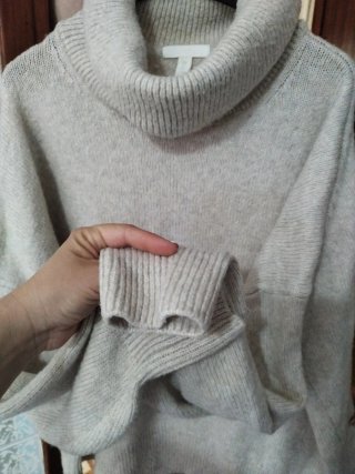 Jersey Oversize Cuello Alto Beige XXL