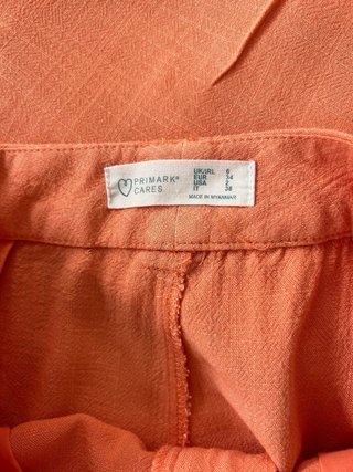 Traje de lino naranja Primark