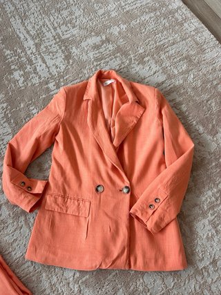 Traje de lino naranja Primark