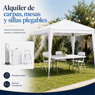 Alquiler de Sillas, carpas y mesas plegables