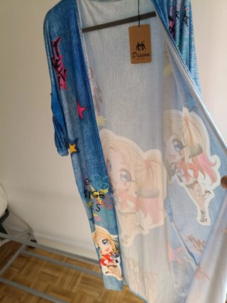 Kimono largo punto frio estampado Harley Quinn