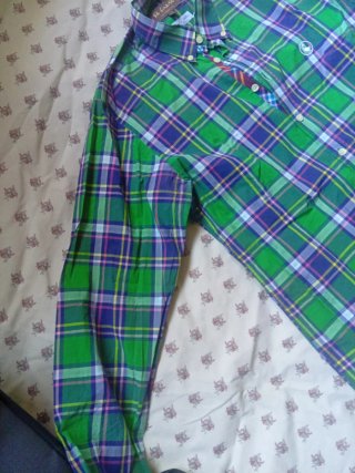 Camisa El Ganso cuadros verde y morado Talla M