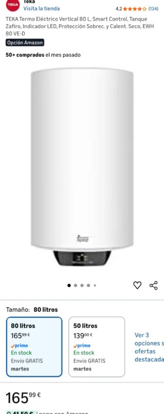 Termo Eléctrico Teka Vertical 80L Blanco
