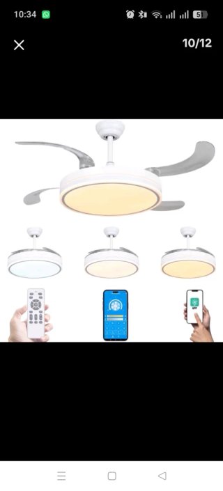 Ventilador de techo con lámpara regulable