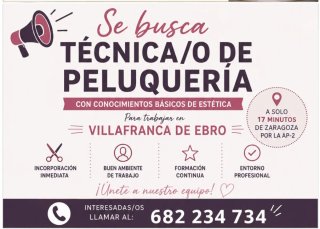 Se busca técnico de peluquería