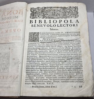Grande Libro Antico 1693 Martini Bonacinae Opera