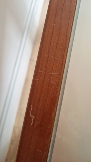 Mesa auxiliar madera y cristal