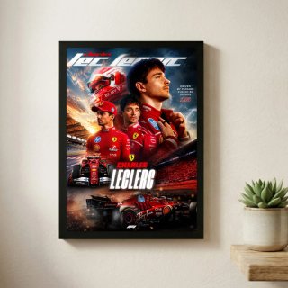 Quadro Poster Charles Leclerc Ferrari