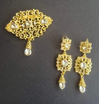 Conjunto Fallero Broche y Pendientes Oro
