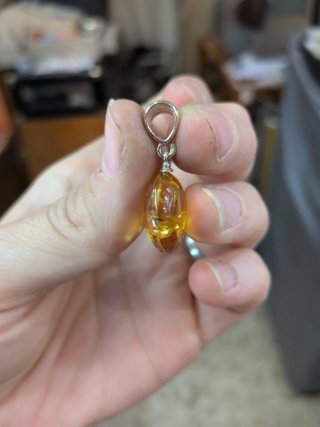 Colgante Círculo Plata y Ámbar