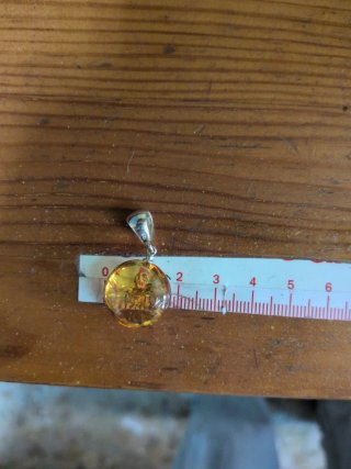 Colgante Círculo Plata y Ámbar
