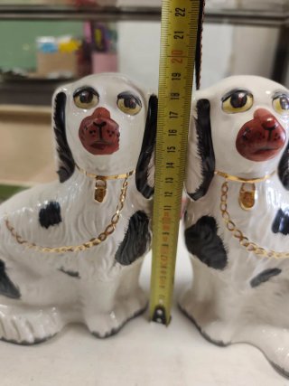 Pareja Perros Staffordshire Antigua