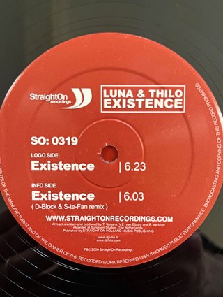 Luna & Thilo "Existence" vinile techno hardstyle