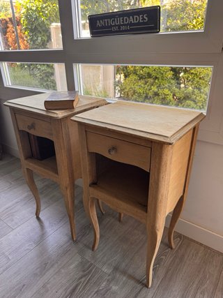 Pareja Mesitas Francesas Provenzales Madera