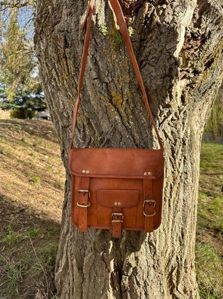 Bandolera cuero unisex con hebillas