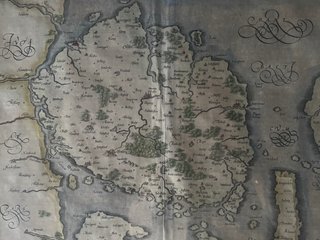 Mapa antiguo Fionia Mercator s.XVII