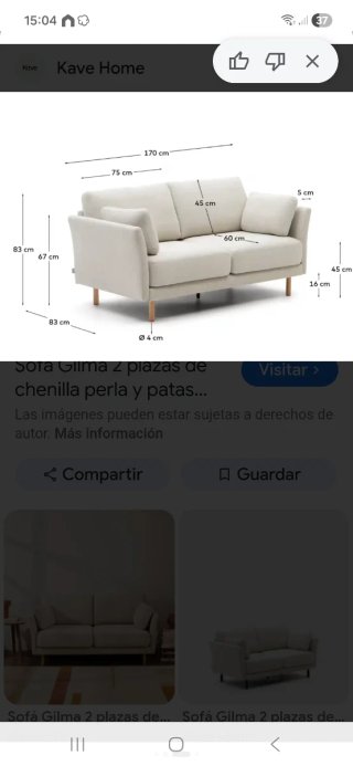 Sofá Kave Home  modelo  GILMA