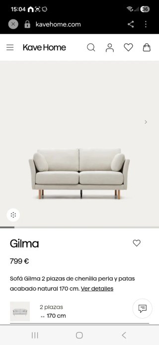 Sofá Kave Home  modelo  GILMA