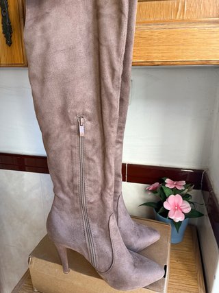Botas altas beige/marrón