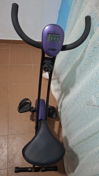 Bicicleta Estática Plegable Morada