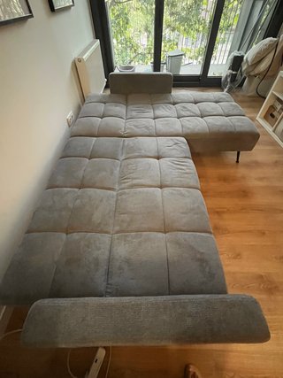Sofá Cama Chaise Longue Gris 3 Plazas